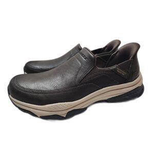 Skechers Brown Slip-On Casual Sneakers with Cream Midsole